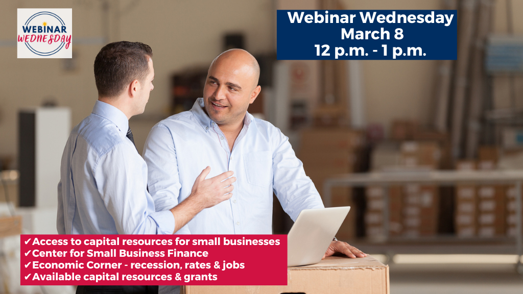 On Wednesday, March 8th from noon to 1 p.m., SBDC director, Kelly Bearden and Richard Mostert, director of the Valley Community SBDC in Clovis discuss the Center for Small Business Finance, a Central California SBDC assistance network that will provide small business owners resources to access capital, equity, investments, loans, and grants for their businesses.      