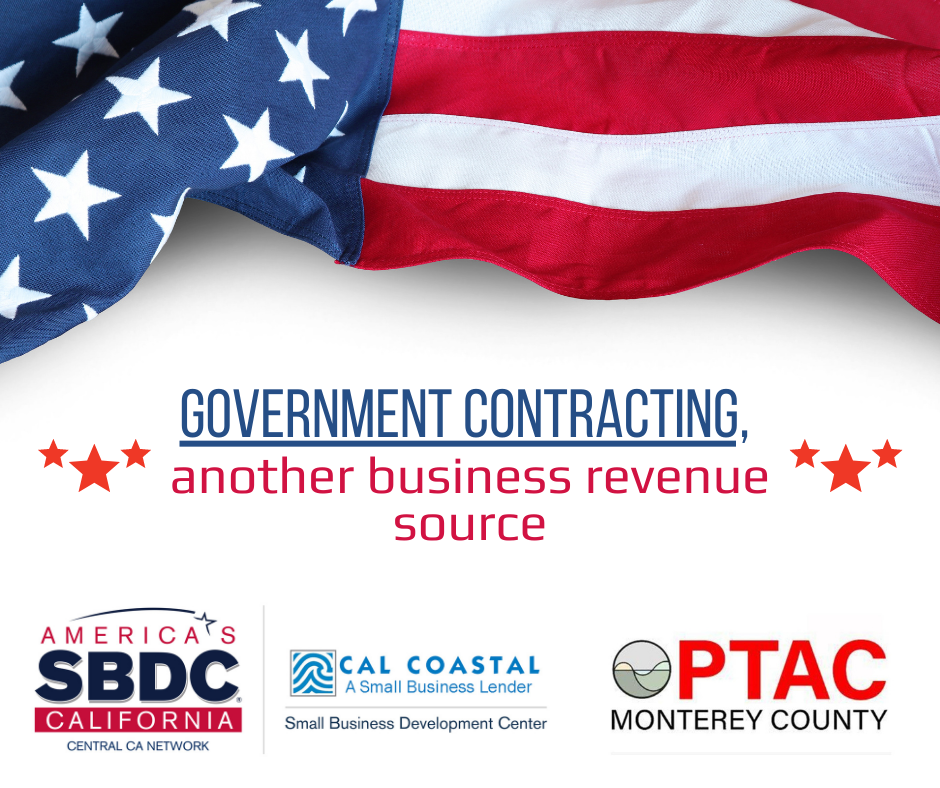 Government Contracting-another business revenue source with sponsor logos and American Flag
