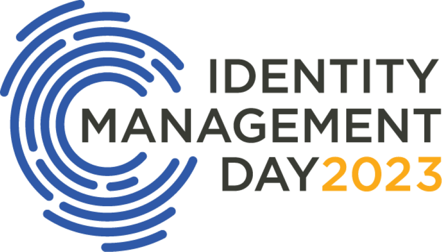 Identity Management Day 2023 logo that looks like fingerprint with words