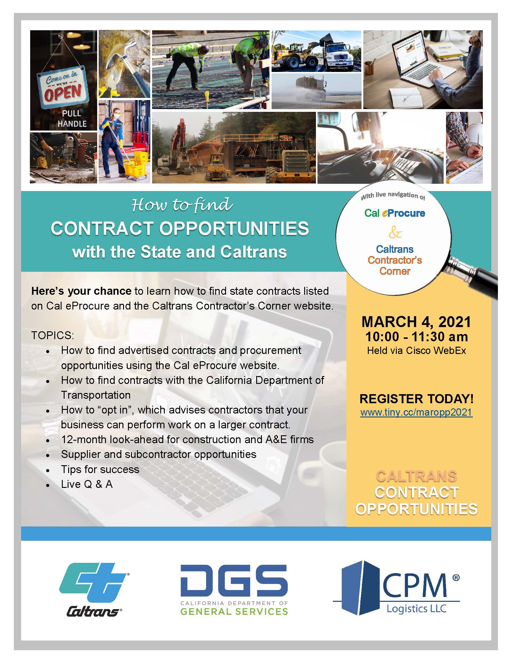 Caltrans Contractor Opportunities Flyer