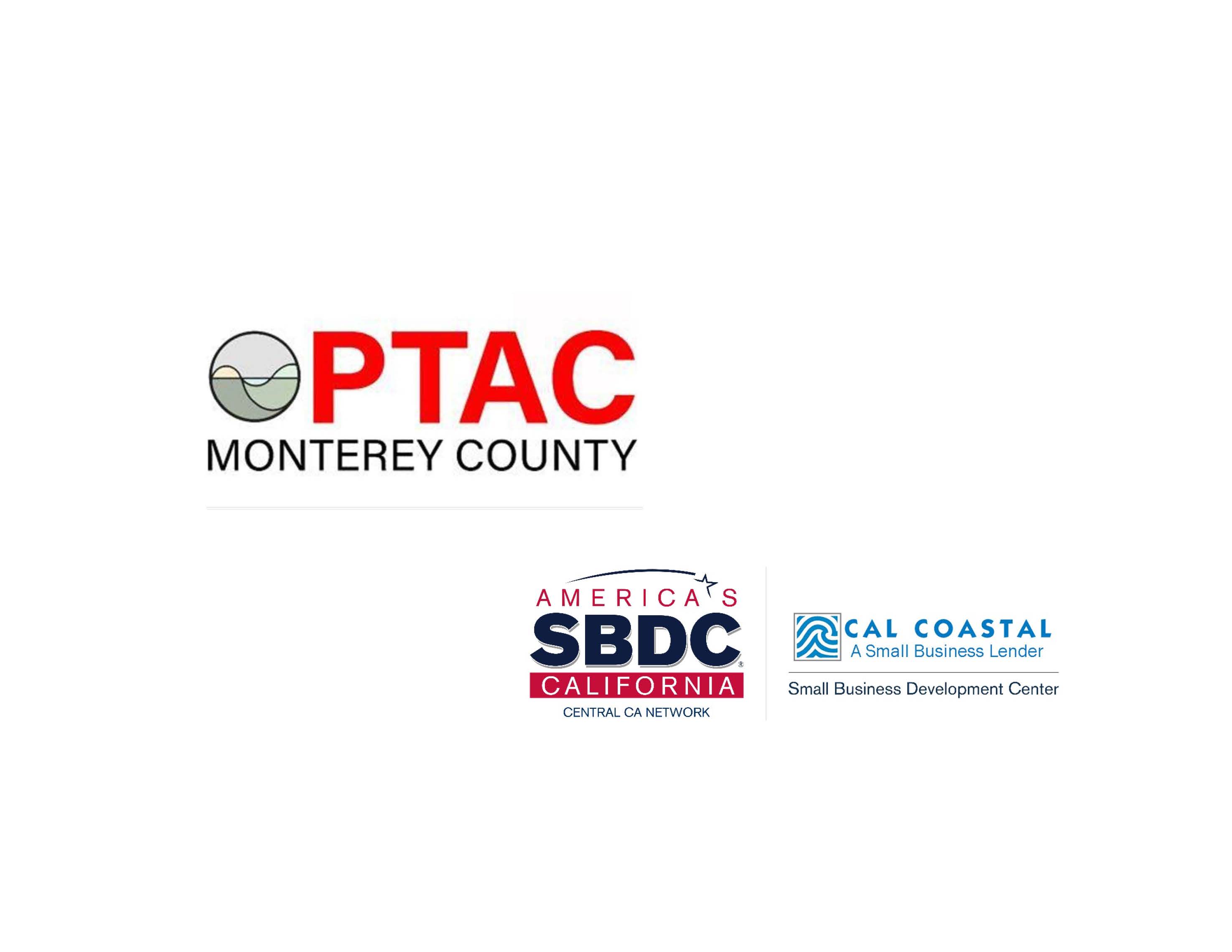Monterey Bay PTAC and Cal Coastal SBDC Logos