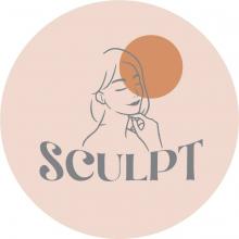logo from Sculpt drawing of woman with round circle near her head